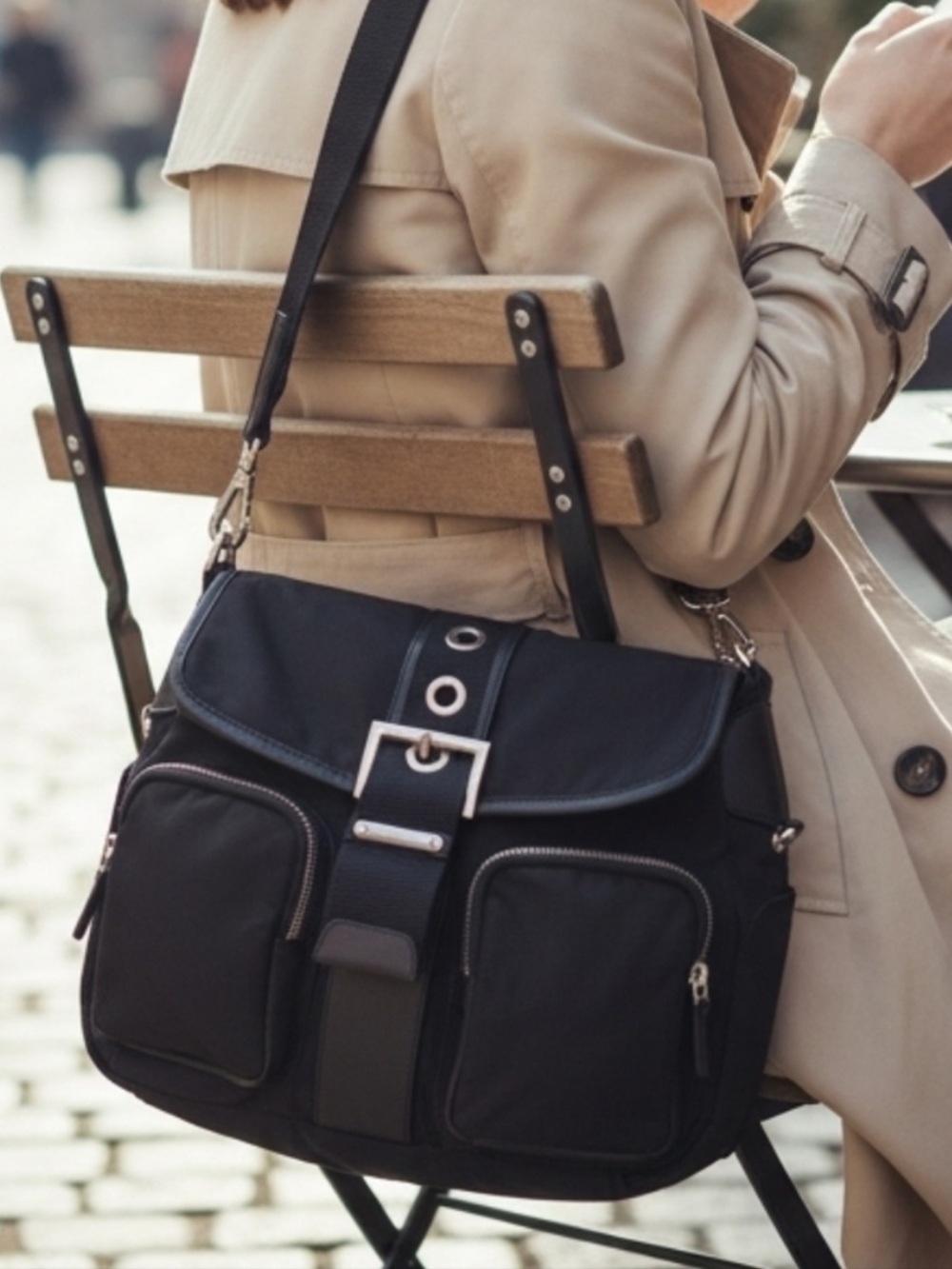 PRADA!⭐️Black Nylon Shoulder/Crossbody Messenger Bag! Like New!
